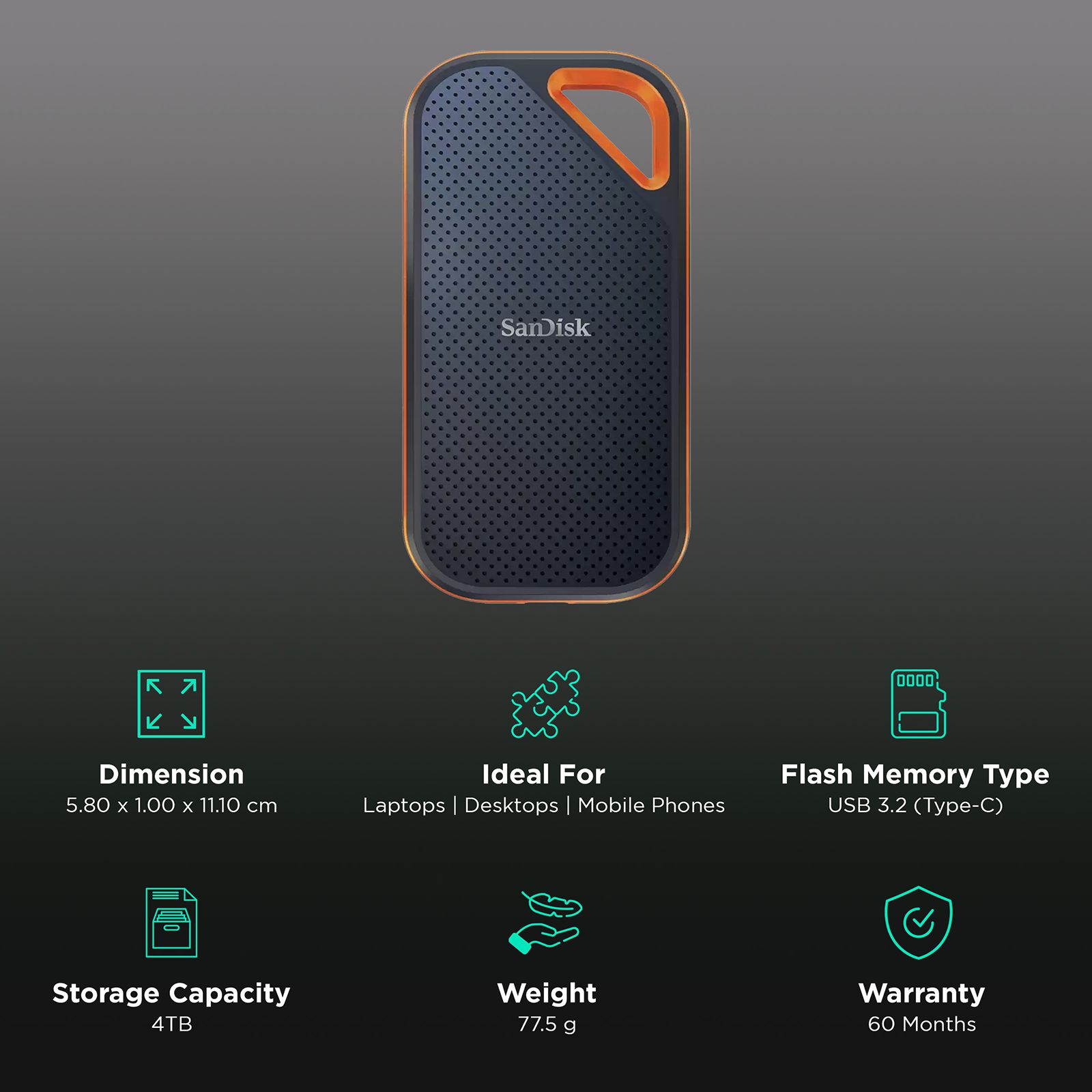 Buy Sandisk Extreme Pro 4TB USB 3.2 (Type-C) Solid State Drive